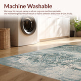 Ultra Soft Area Rug, Non Slip, Stain Resistant, Washable Area Rugs for Living Room, Bedroom, Rustic Textured Geometric Motif(Gray)