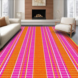 Ultra Soft Area Rug, Non Slip, Stain Resistant, Washable Area Rugs for Living Room, Bedroom, Whimsical Vintage Circular Patterns(Orange)