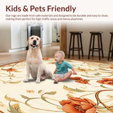 Ultra Soft Area Rug, Non Slip, Stain Resistant, Washable Area Rugs for Living Room, Bedroom, Art Nouveau Inspired Non Slip Ultra Boho Area(Beige)