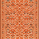Ultra Soft Area Rug, Non Slip, Stain Resistant, Washable Area Rugs for Living Room, Bedroom, Vibrant Geometric Orange Elegance(Orange)