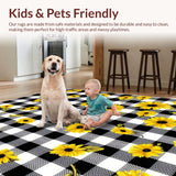Charming Vibrant Sunflower Motif(Black)