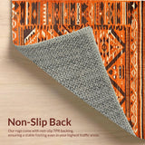 Ultra Soft Area Rug, Non Slip, Stain Resistant, Washable Area Rugs for Living Room, Bedroom, Lively Orange Trellis Design(Orange)