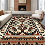 Ultra Soft Area Rug, Non Slip, Stain Resistant, Washable Area Rugs for Living Room, Bedroom, Cozy Earthy Toned Ethnic Artwork(Brown)