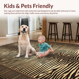 Ultra Soft Area Rug, Non Slip, Stain Resistant, Washable Area Rugs for Living Room, Bedroom, Funky Artistic Wild Animal Design(Beige)