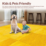 Ultra Soft Area Rug, Non Slip, Stain Resistant, Washable Area Rugs for Living Room, Bedroom, Modern Geometric Home Office Plush Area Carpet(Yellow)