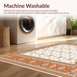 Ultra Soft Area Rug, Non Slip, Stain Resistant, Washable Area Rugs for Living Room, Bedroom, Oval Fluffy Area(Orange)