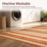 Ultra Soft Area Rug, Non Slip, Stain Resistant, Washable Area Rugs for Living Room, Bedroom, Stylish Earthy Modern Textural Blend(Brown)