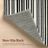 Ultra Soft Area Rug, Non Slip, Stain Resistant, Washable Area Rugs for Living Room, Bedroom, Chic Black White Striped Area Rug for Stylish Entryways and Patios(Black)