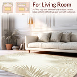 Ultra Soft Area Rug, Non Slip, Stain Resistant, Washable Area Rugs for Living Room, Bedroom, Beachside Palm Leaf Area Rug(Beige)