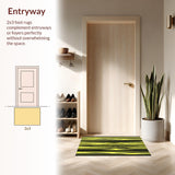 Ultra Soft Area Rug, Non Slip, Stain Resistant, Washable Area Rugs for Living Room, Bedroom, Elegant Striped Safari Charm(Yellow)