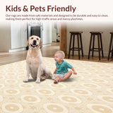 Ultra Soft Area Rug, Non Slip, Stain Resistant, Washable Area Rugs for Living Room, Bedroom, Contemporary Entryway Beige(Beige)