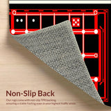 Ultra Soft Area Rug, Non Slip, Stain Resistant, Washable Area Rugs for Living Room, Bedroom, Playful Geometric Dice Motif(Black)