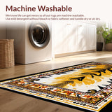 Ultra Soft Area Rug, Non Slip, Stain Resistant, Washable Area Rugs for Living Room, Bedroom, Vintage Wild Animal Motif(Yellow)