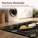 Ultra Soft Area Rug, Non Slip, Stain Resistant, Washable Area Rugs for Living Room, Bedroom, Striking Black and Gold Elegance(Gold)