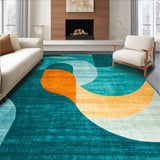 Ultra Soft Area Rug, Non Slip, Stain Resistant, Washable Area Rugs for Living Room, Bedroom, Chic Vibrant Color Block Arrangement(Blue)