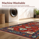 Ultra Soft Area Rug, Non Slip, Stain Resistant, Washable Area Rugs for Living Room, Bedroom, Cozy Textural Braided Visual(Red)