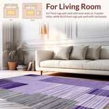 Ultra Soft Area Rug, Non Slip, Stain Resistant, Washable Area Rugs for Living Room, Bedroom, Dynamic Modern Fluid Artistry(Purple)