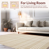 Ultra Soft Area Rug, Non Slip, Stain Resistant, Washable Area Rugs for Living Room, Bedroom, Rustic Soft Cream Knotted Tassels(Beige)