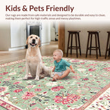 Ultra Soft Area Rug, Non Slip, Stain Resistant, Washable Area Rugs for Living Room, Bedroom, Cozy Whimsical Diamond Motif(Ivory)