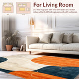Ultra Soft Area Rug, Non Slip, Stain Resistant, Washable Area Rugs for Living Room, Bedroom, Personalized Commercial Rug Modern Abstract Art for Office Spaces(Orange)