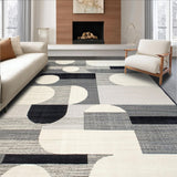 Elegant Geometric Black and Ivory Motif(Gray)