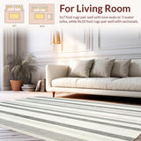 Ultra Soft Area Rug, Non Slip, Stain Resistant, Washable Area Rugs for Living Room, Bedroom, Contemporary Dual Tone Stripe Carpet with Modern Minimalist Layout(Black)