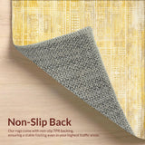 Ultra Soft Area Rug, Non Slip, Stain Resistant, Washable Area Rugs for Living Room, Bedroom, Rustic Elegance Beige Yellow Low Pile Floor Mat(Gold)