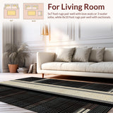 Ultra Soft Area Rug, Non Slip, Stain Resistant, Washable Area Rugs for Living Room, Bedroom, Chic Natural Tone Animal Design(Beige)
