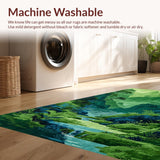 Ultra Soft Area Rug, Non Slip, Stain Resistant, Washable Area Rugs for Living Room, Bedroom, 3D Moss Green Shag Rug for Bedroom Playroom(Green)