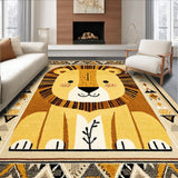 Ultra Soft Area Rug, Non Slip, Stain Resistant, Washable Area Rugs for Living Room, Bedroom, Playful Animal Print Decor(Gold)