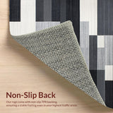 Ultra Soft Area Rug, Non Slip, Stain Resistant, Washable Area Rugs for Living Room, Bedroom, Rustic Minimalist Textured Design(Gray)