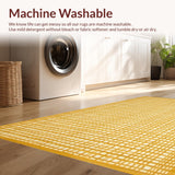 Ultra Soft Area Rug, Non Slip, Stain Resistant, Washable Area Rugs for Living Room, Bedroom, Vibrant Half Circle Design(Yellow)