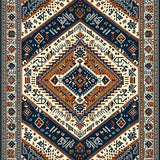 Ultra Soft Area Rug, Non Slip, Stain Resistant, Washable Area Rugs for Living Room, Bedroom, Chic Modern Medallion Pattern(Brown)