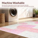 Ultra Soft Area Rug, Non Slip, Stain Resistant, Washable Area Rugs for Living Room, Bedroom, Uno-Inspired Pink White Bow Rug: Decorative Floor Covering(Pink)
