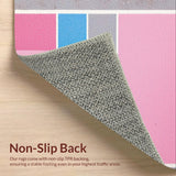 Ultra Soft Area Rug, Non Slip, Stain Resistant, Washable Area Rugs for Living Room, Bedroom, Whimsical Gray and Pink Design(Pink)