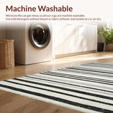 Ultra Soft Area Rug, Non Slip, Stain Resistant, Washable Area Rugs for Living Room, Bedroom, Modern Geometric Outdoor Carpet(Black)