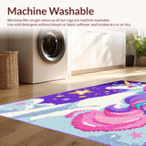 Ultra Soft Area Rug, Non Slip, Stain Resistant, Washable Area Rugs for Living Room, Bedroom, Sparkling Magical Unicorn Landscape(White)
