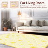 Ultra Soft Area Rug, Non Slip, Stain Resistant, Washable Area Rugs for Living Room, Bedroom, Whimsical Garden Inspired Decor(Beige)