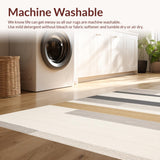 Ultra Soft Area Rug, Non Slip, Stain Resistant, Washable Area Rugs for Living Room, Bedroom, Vibrant Modern Random Stripe Motif(Gray)