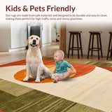 Ultra Soft Area Rug, Non Slip, Stain Resistant, Washable Area Rugs for Living Room, Bedroom, Chic Geometric Soft Textures(Orange)