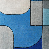 Ultra Soft Area Rug, Non Slip, Stain Resistant, Washable Area Rugs for Living Room, Bedroom, Modern Abstract Grey and Blue Living Room Non-Shedding Rug(Blue)