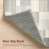 Ultra Soft Area Rug, Non Slip, Stain Resistant, Washable Area Rugs for Living Room, Bedroom, Contemporary Geometric Patchwork Area with Interlocking Beige Panels(Gray)