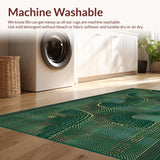 Ultra Soft Area Rug, Non Slip, Stain Resistant, Washable Area Rugs for Living Room, Bedroom, Sophisticated Animal Print Design Element(Green)