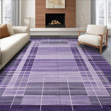Ultra Soft Area Rug, Non Slip, Stain Resistant, Washable Area Rugs for Living Room, Bedroom, Vibrant Lattice Design Motif(Purple)