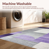 Ultra Soft Area Rug, Non Slip, Stain Resistant, Washable Area Rugs for Living Room, Bedroom, Luxe Fluid Abstract Expression(Purple)