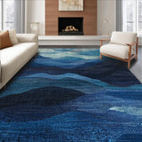 Ultra Soft Area Rug, Non Slip, Stain Resistant, Washable Area Rugs for Living Room, Bedroom, Geometric Spotted Ocean Rug(Blue)
