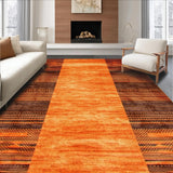 Ultra Soft Area Rug, Non Slip, Stain Resistant, Washable Area Rugs for Living Room, Bedroom, Eclectic Rustic Nature Pattern(Orange)