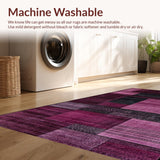 Ultra Soft Area Rug, Non Slip, Stain Resistant, Washable Area Rugs for Living Room, Bedroom, Lively Whimsical Stripe Design(Purple)