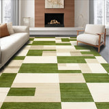 Ultra Soft Area Rug, Non Slip, Stain Resistant, Washable Area Rugs for Living Room, Bedroom, Serene Earthy Geometric Design(Green)
