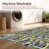 Ultra Soft Area Rug, Non Slip, Stain Resistant, Washable Area Rugs for Living Room, Bedroom, Brightly Illustrated Urban Exploration(Gray)